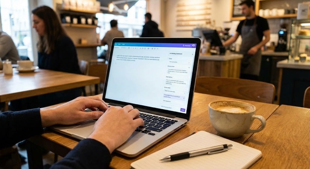 Freelancer using AI tools for content writing and online income