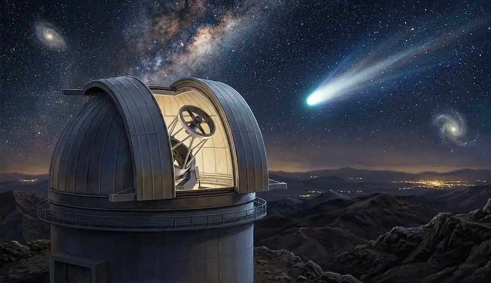 ATLAS telescope observing comet 3i Atlas in night sky