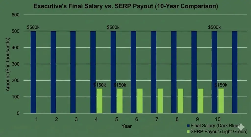 Example of Supplemental Executive Retirement Plan payments over 10 years