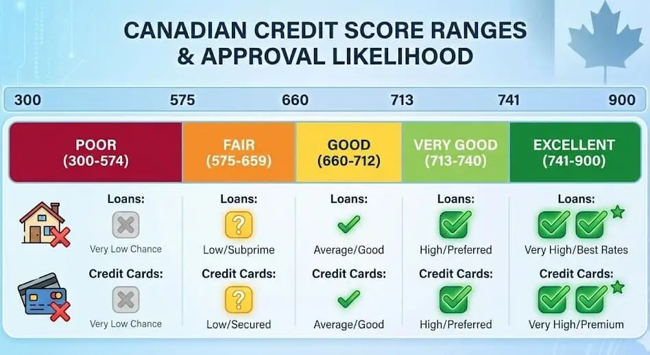 credit score ranges in Canada explained