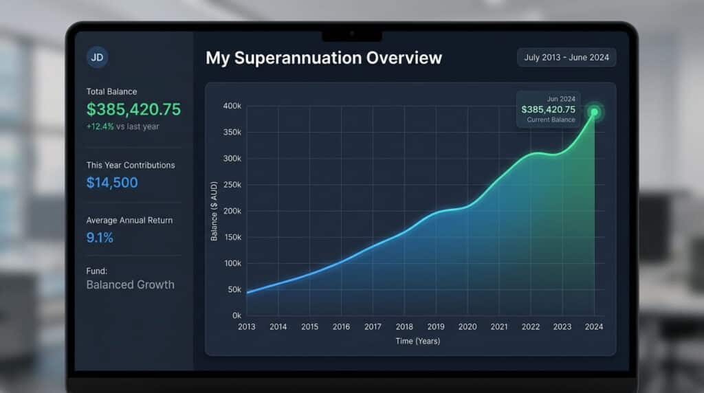 low income super contribution superannuation balance growth chart Australia finance